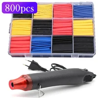300W Electrical Mini Heat Gun Handheld Hot Air Gun 220V EU Plug with Heat Shrink Tubing kit 2:1 Wire Cable Insulation Sleeving 1
