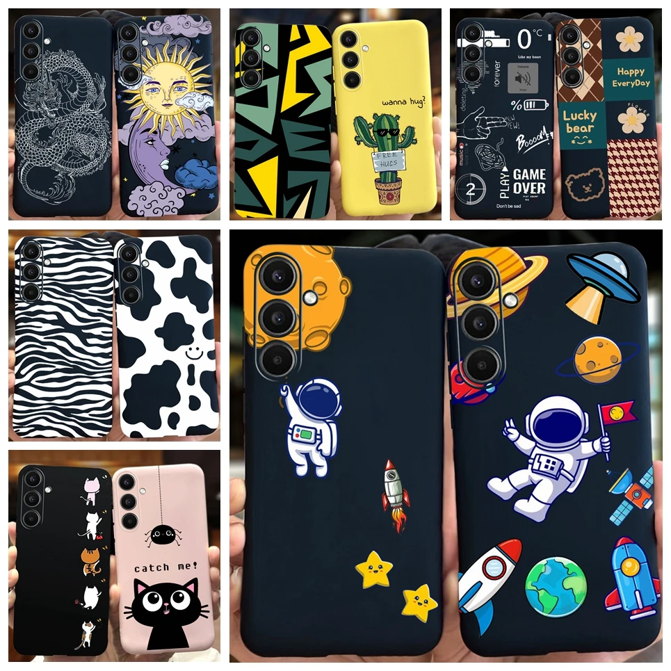 Per Samsung A25 5G Galaxy Case Astronaut Pattern Custodia Morbida In Silicone Tpu Per Samsung Galaxy A25 A256B Funda Slim Matte Bag