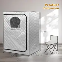 ซาวน่าไอน้ําแบบพกพาเต็นท์ 2 คนซาวน่าสําหรับโฮมสปาพร้อมเก้าอี้พับ 2 ตัวพื้นที่ขนาดใหญ่ในร่มซาวน่าห้องไอน้ําพร้อม Steamer 4