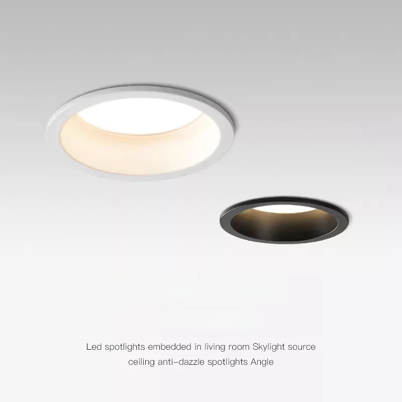매립형 눈부심 방지 LED 다운라이트 AC85-265V 알루미늄 스포트라이트 디밍 가능 천장 조명 가정 거실 침실 조명