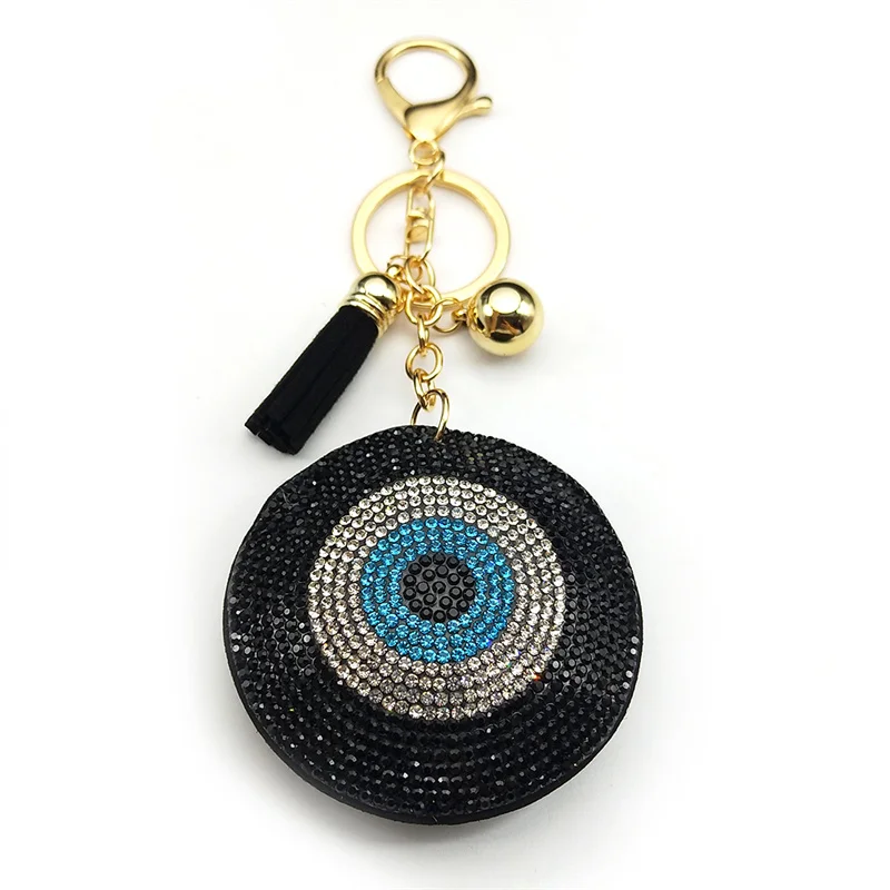 Türkische Bösen blick Schlüsselbund Für Frauen Männer Quaste Kristall Blau Männlichen Mode Tasche Brieftasche Charme Schlüsselring Schmuck Glück Amulett