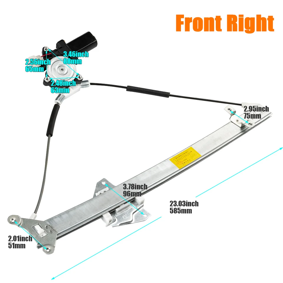 Pair Of Power Window Regulators With Motor For Mitsubishi Montero 1992-2000 Rear Left & Right - View #4