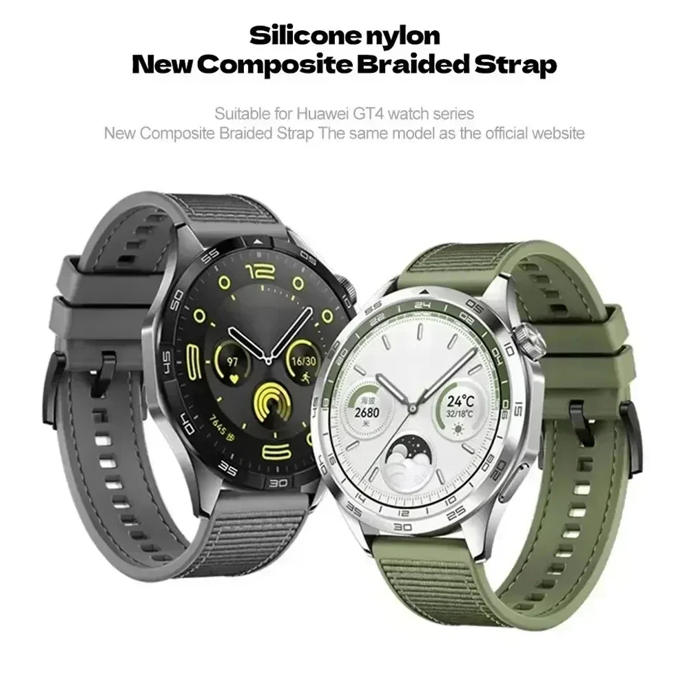 22mm Nylon Watch Bands For HUAWEI WATCH Silicone Band GT 4 46mm Watch 4 Pro GT 3 2 Pro Samsung Galaxy Watch 6 5 4 Wristbands