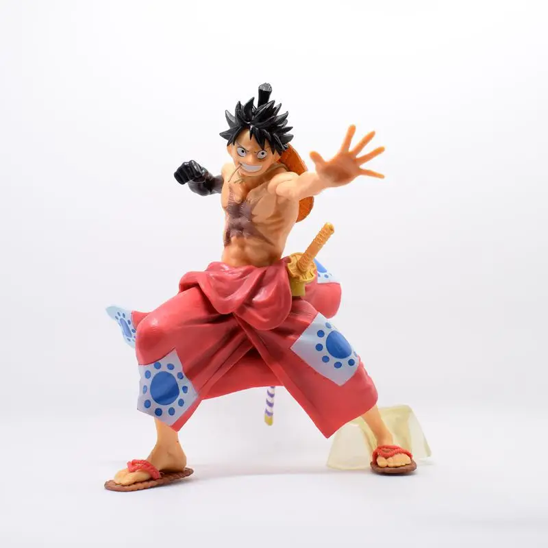 

Anime One Piece Monkey D Luffy Kimono Changed Hands PVC Action Figure Collectible Model Doll Toy 21cm