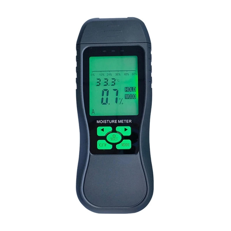 

652F LCD Display Moisture Meters for Log Walls Paper Moisture Content Meter Backlit Pin Type Water Leak Detector Damp Meter