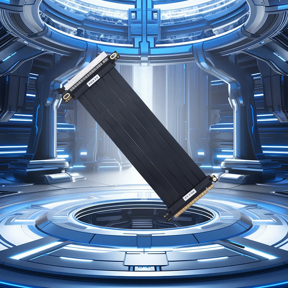 PCI-E 3.0 X16 Riser Cable Video Card High Speed Flexible Extender Card EMI Shielded PCI Express Gen 3 180° GPU Extension Cord