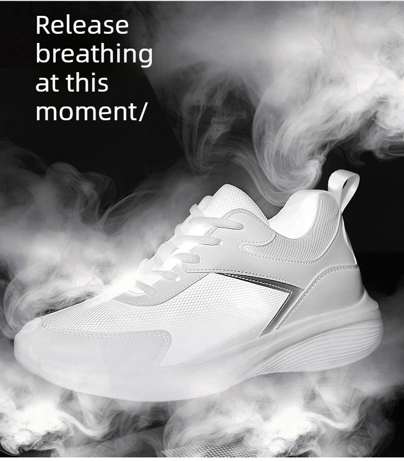 Herren Mode Höhenerhöhende Sneaker Atmungsaktives Mesh Höhenerhöhende Schuhe Mikrofaser-Sohle Bequeme Outdoor-Wanderschuhe – Detail 4