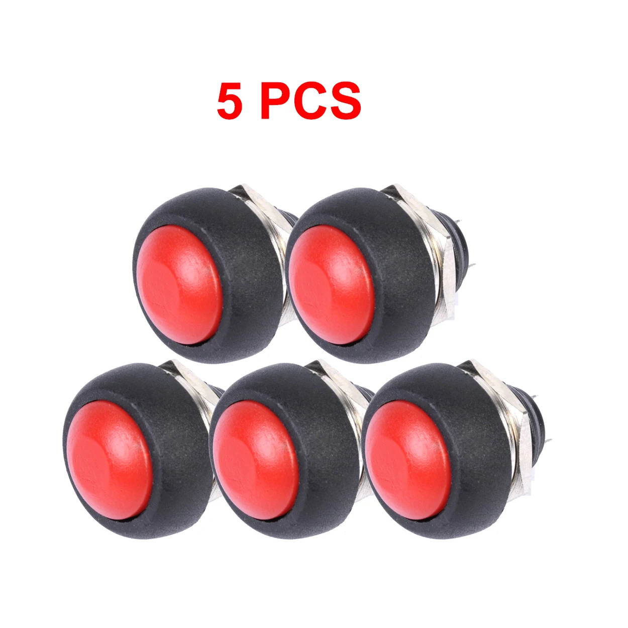 5Pcs 2Pin Mini Switch 12Mm 1A Waterproof Switch Pbs33B 12V Momentary Push Button Switch Reset Non-Locking Pbs-33B 5pcs waterproof momentary push button switch 12mm normal open no mini micro switch on off 125v 3a 14pcs 7 colors