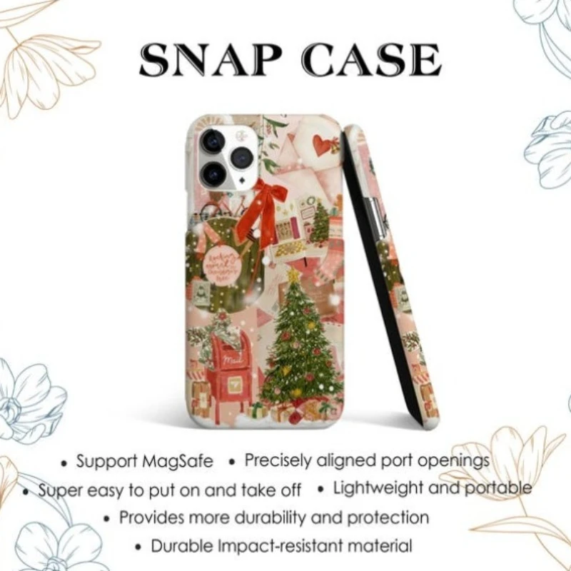 Festive Magnetic Shockproof Acrylic Phone Case - Christmas Collage Design