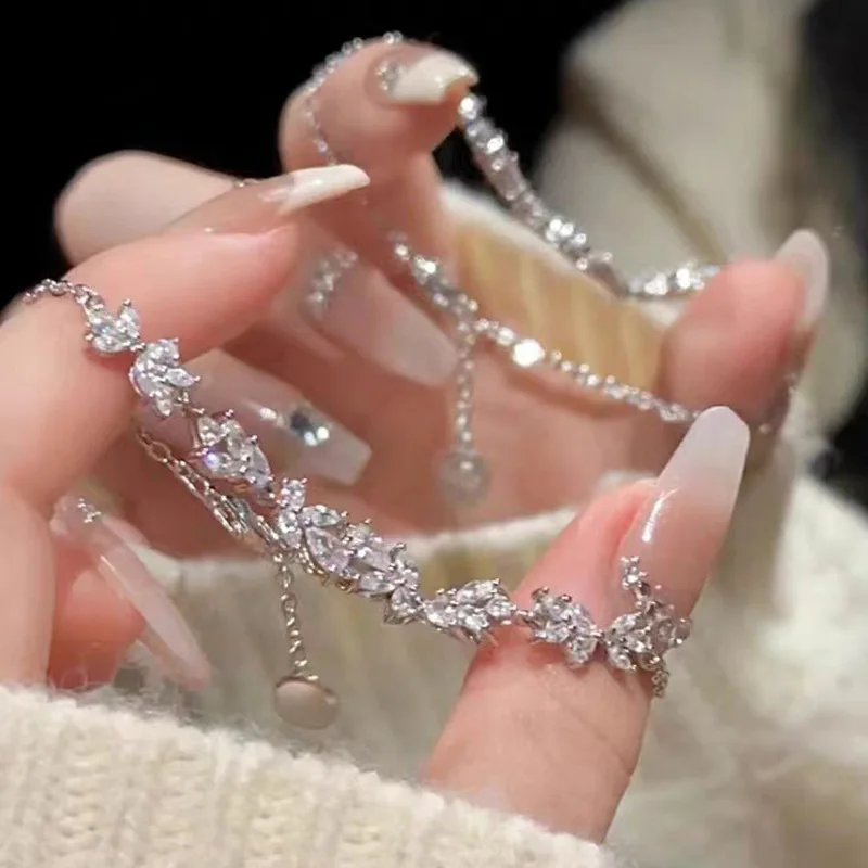 Wisteria Flower Zircon Non-fading High-end Light Luxury Hand Jewelry