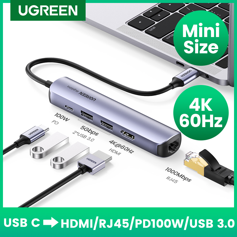 UGREEN USB C Hub 4K 60Hz USB Type C 3.1 to HDMI RJ45 PD 100W USB 3.0 OTG Adapter USB C Dock for MacBook Air Pro PC Mini USB HUB