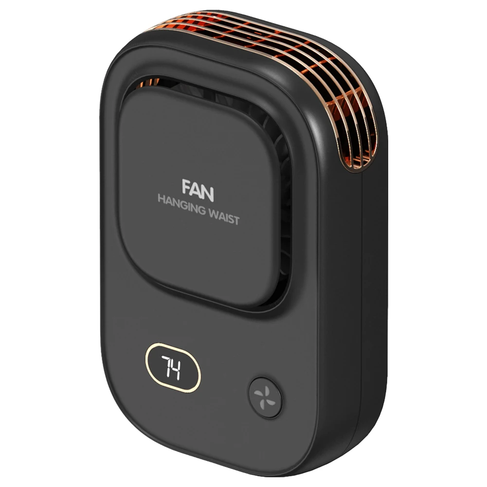 휴대용 허리 클립 선풍기 웨어러블 벨트 선풍기, 2000mAh 배터리 구동, 충전식 핸즈프리 걸이식 목 선풍기, 캠핑 하이킹용