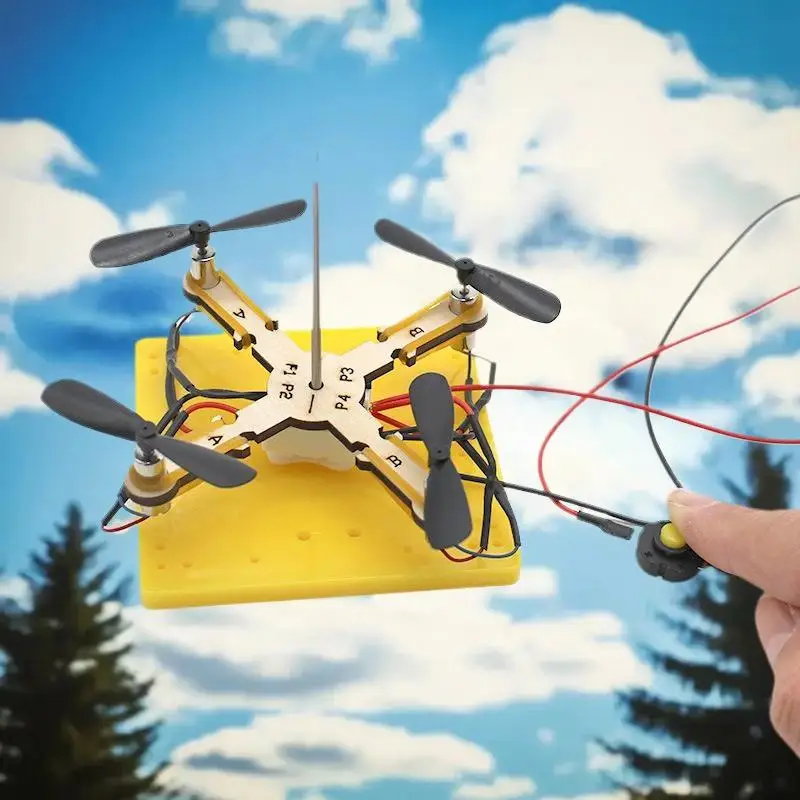 Detský DIY drevený dron - vzdelávacia vedecká hračka