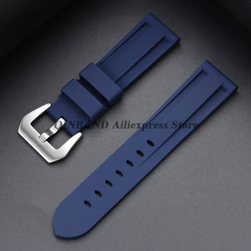 Camouflage Blue-Black-Grey Soft Silicone Watchband Replacement Strap