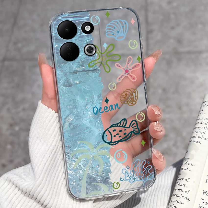 Sleeping Beauty Pattern Black Clear TPU Shockproof Phone Case - Lightweight Shell