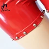 Riveted Women's Pants Double Zipper Sexy Gothic Women Shine Leather Shorts Hot Pants Festival Rave Hot Girl Club Streetwear 4