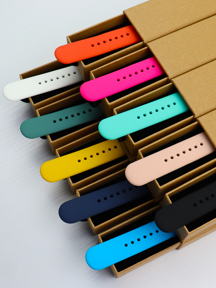Original Silicone Strap For Apple Watch Band 44mm 38-40 42-46 41-45 46MM 49 mm Bracelet iwatch Serie 10 9 7 4 5 6 8 SE Ultra 2 3