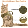 Nylon Cat Harness Vest with 2 Sticker Military Tactical Cats Harness With Handle Cats Small Dogs Pet Training Walking Chihuahua 4