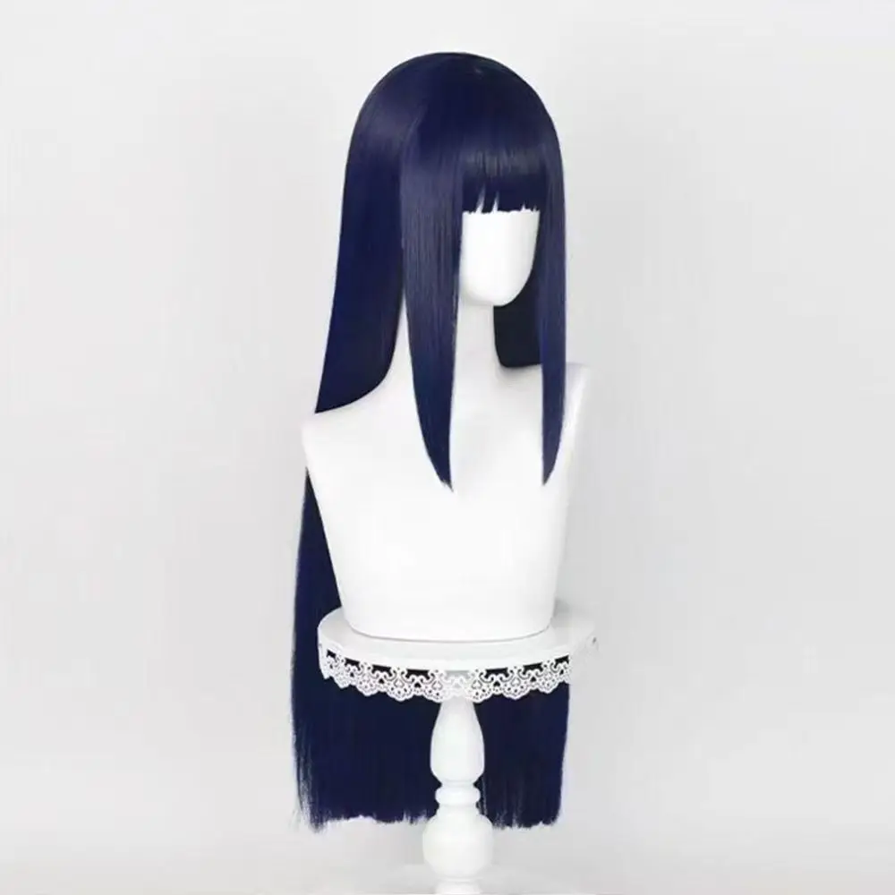 Naruto: Hyuuga Hinata | Blue-Black Long Straight Cosplay Wig 13 Long Straight Synthetic Wig with Blunt Bangs