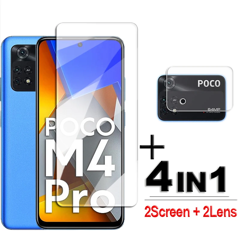 TUTUO [2+2 Pièces Compatible avec Xiaomi POCO M4 Pro 4G 6.43 Verre Trempé Protection  écran + Caméra Arrière Protecteur, Protection Film [sans Bulles]  [Anti-Rayures] [HD] [Facile à Installer] : : High-Tech