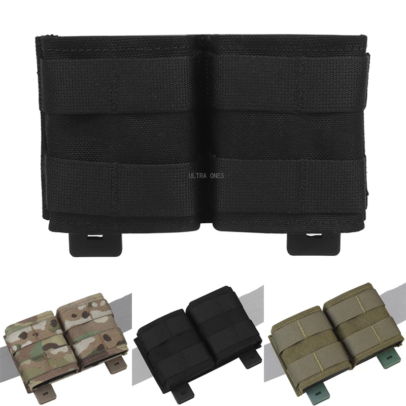 

Tactical 5.56 Double Magazine Pouch Fast Draw MOLLE Mag Pouch Carrier Open Top Shooting Hunting Wargame Rifle Mag Pocket
