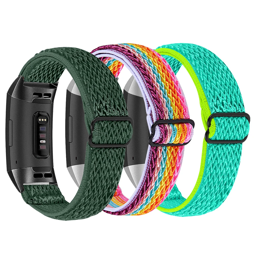 Новый нейлоновый эластичный браслет Essidi ремешок-петля для Fitbit Charge 5 4 3 2 тканый