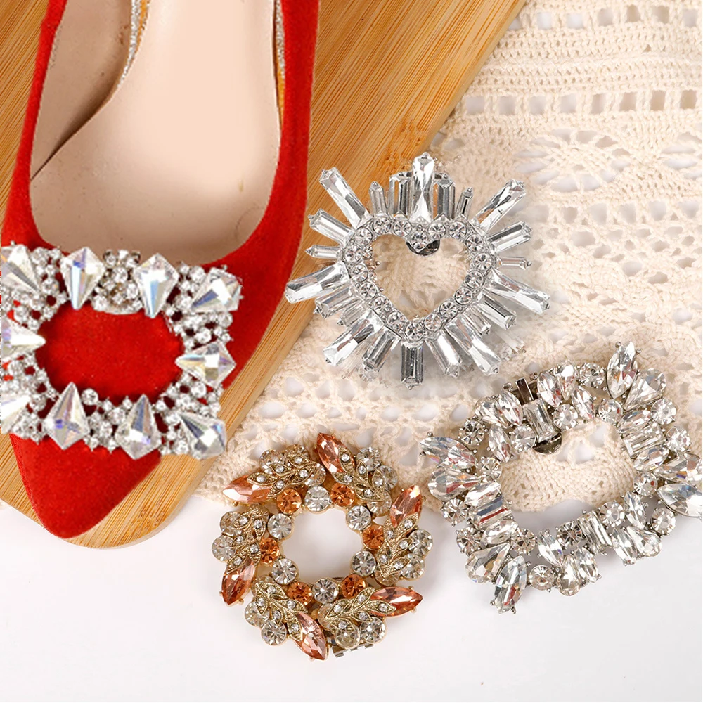 

1PC Shiny Shoes Clips Crystal Wedding Bride Shoes Decoration Women High Heel Charms Buckle Rhinestones Shoes Accessories