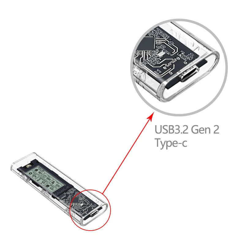 UTHAI M.2 NVME/NGFF Dual Protocol External Hard Drive Case Intelligent Digital Health Detection Typc3.2