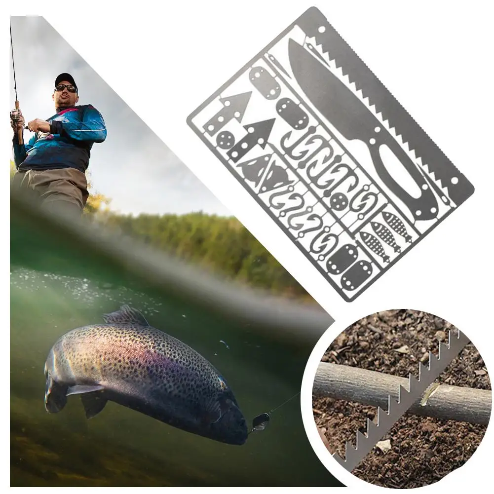 Survival Tool Fishing Hook Card Portable Fishing Hunting Multifunction Tool Card for Camping Hiking Fishing Use