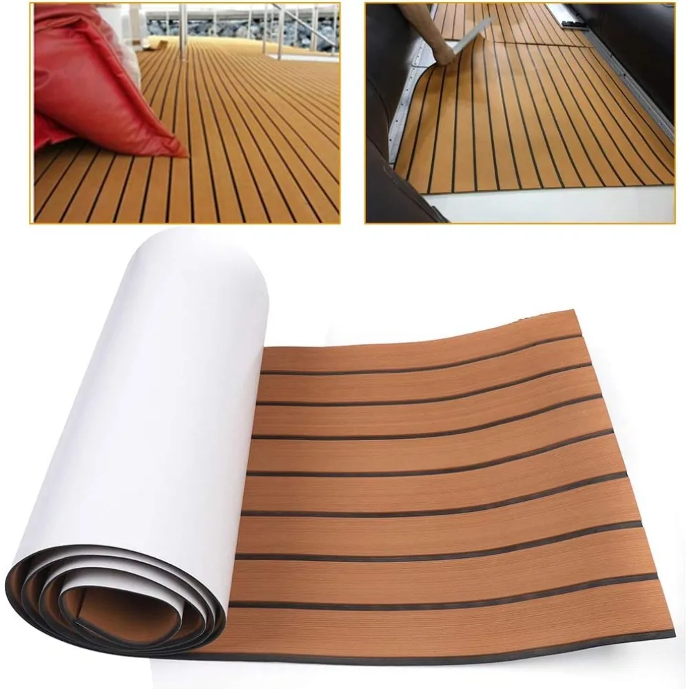 Universal Autos Boat Marine Flooring Yacht EVA Foam Mat Teak Decking Self-Adhesive Sheet Marine Flooring Yacht Boat Decking