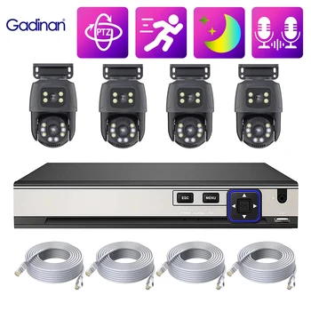 Gadinan NVR Security Video Surveillance Kit Two Way Audio POE 6MP Color Night Outdoor Vision Dual Lens PTZ Surveillance System 1