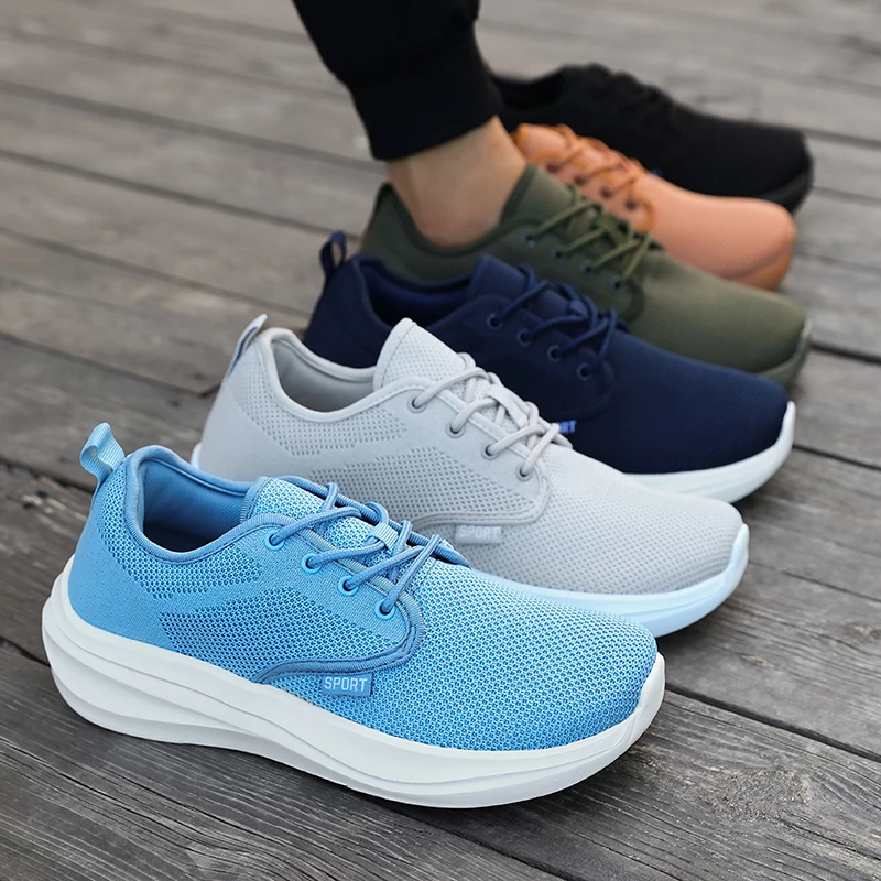 All Black Wide Toe Shoes for Men Breathable Comfortable Platform Minimalist Travel Shoes 2025 Wide Toe Barefoot Casual Sneakers