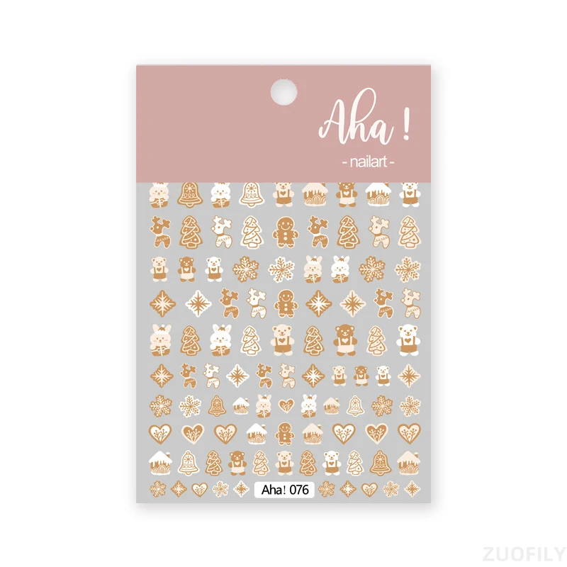 Nail Stickers Winter Christmas Atmosphere Snowman Snowflake Wapiti Self-adhesive Art Deco nail stickers nail art decoration nail decals