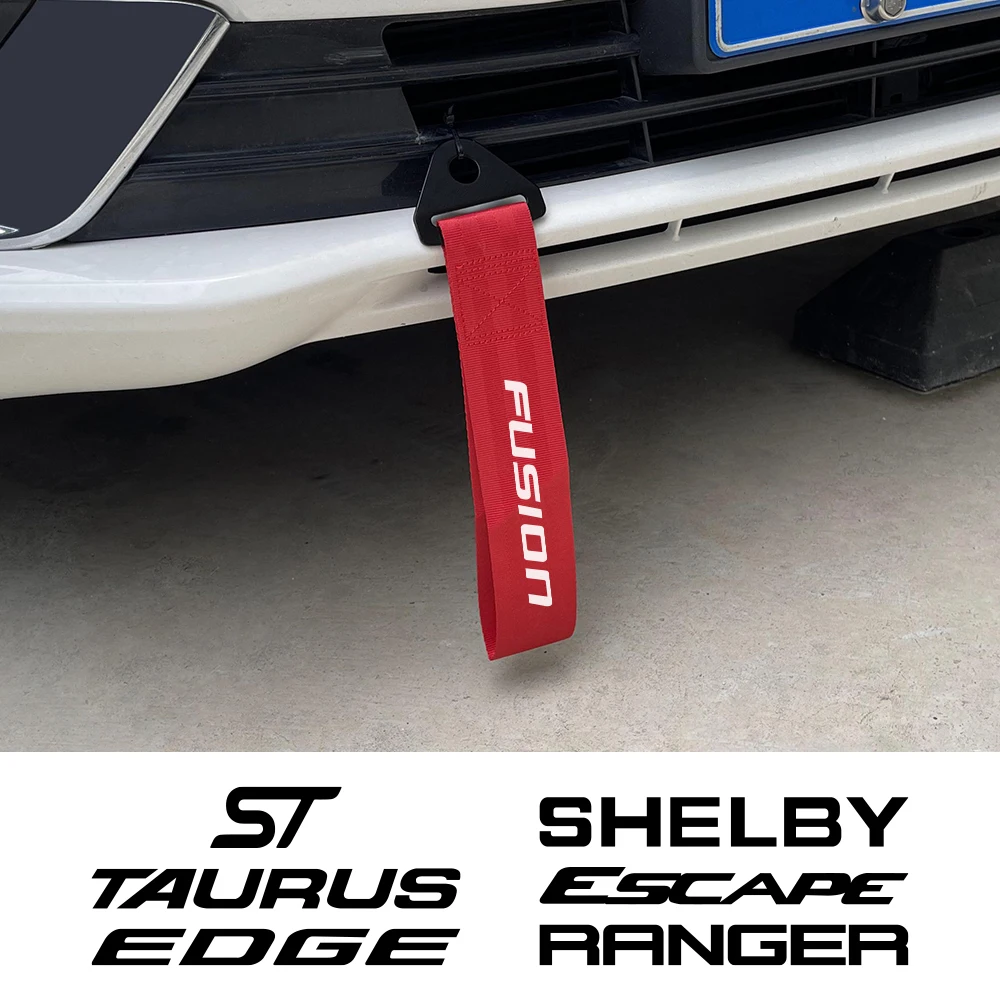 Nylon Tow Strap Car Tow Decoration Car Decoration Strap Car Tow Strap Car Accessories Strap Ratchet Strap For Ford Fusion Ranger Edge Ghia Escape ST Taurus Shelby Car Tow Rope Trailer Racing Strap Auto Exterior Accessories Decoration