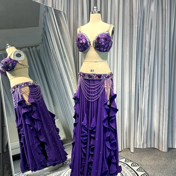 Customized Belly Dance Costumes Heavy Industry Performance Clothes Sexy and Elegant Large Skirt Course Dance Costume