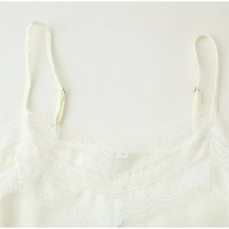 Sexy Lace Patchwork Blouses For Women, Sleeveless Square Neck, For Party Club, Vacation Chic Lady Shirts - Uniqwear
