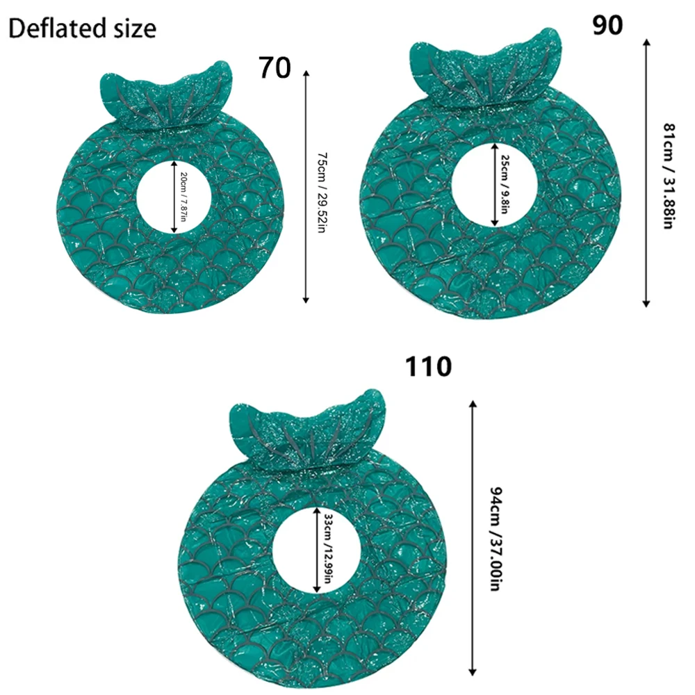 Mermaid Baby Seat Inflatable Swimming Ring with Backrest Tail Lounge Chair 1pc inflatable baby seat