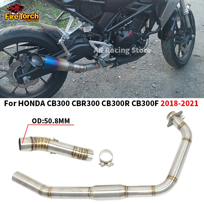 

Slip For HONDA CBR CB 300 CBR300 CB300R CB300F 2018 - 2021 Motorcycle Exhaust Escape Moto Front Link Pipe Connect 50.8MM Muffler