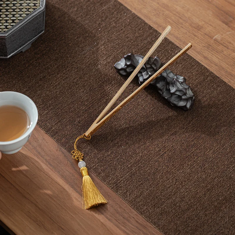Anti-scalding Tea Cup Clips Kung Fu Set Accessories Leaf Tweezers Bamboo Clip Natural Root Single Sugar Tongs Teaware Kitchen