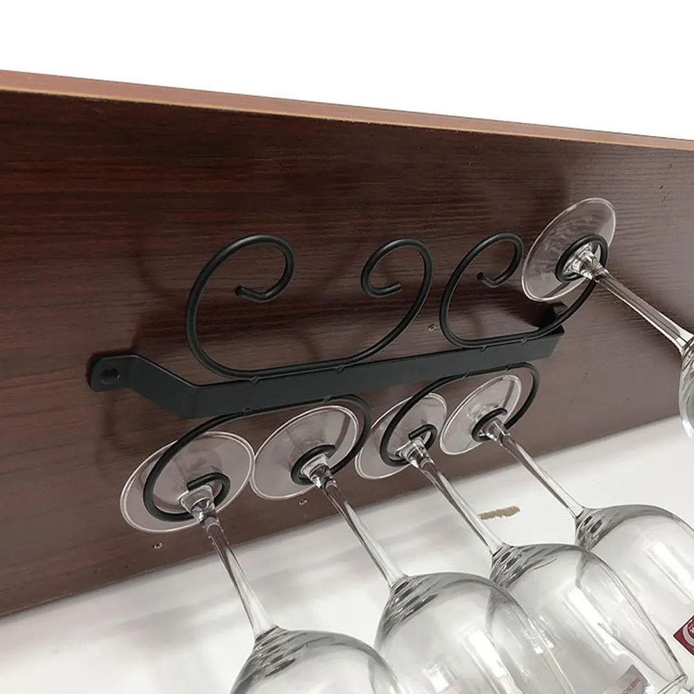 Metal Black Wine Glass Rack Holder Under Cabinet