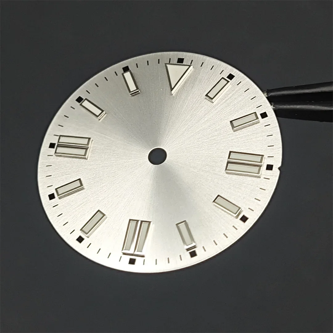 28.5mm Green Luminous Watch Dials Sunray Strips Nails No Date Watch Faces Replace Accessories for NH35/8215/2813/2836 Movements watch face accessories watch dial accessories
