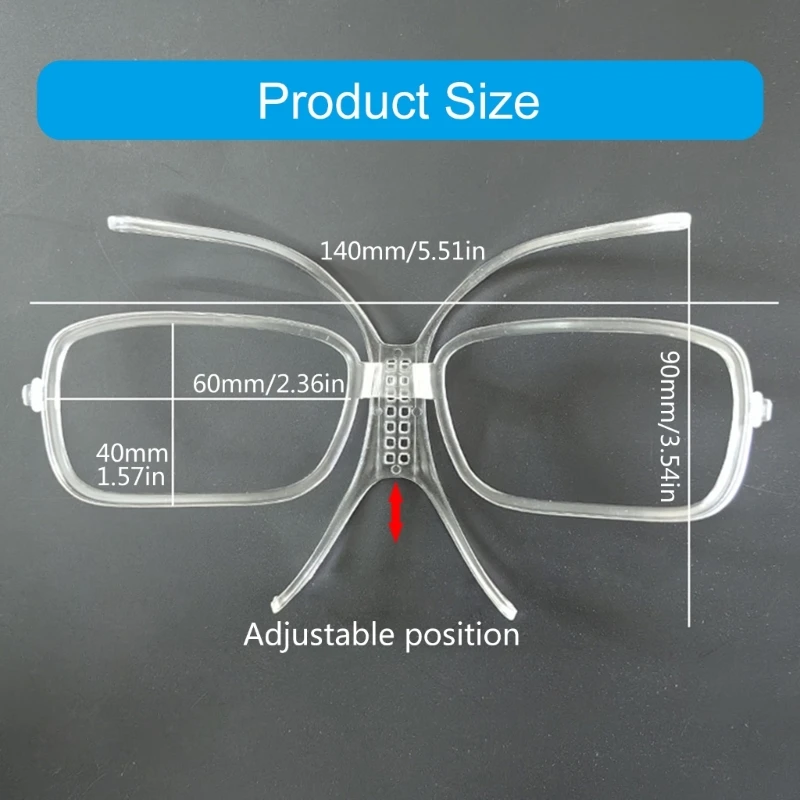 Snowboarding Goggles Prescription Glasses Adapter Ski Goggles Prescription Insert Adapter Clip 140mm Adjustable 6
