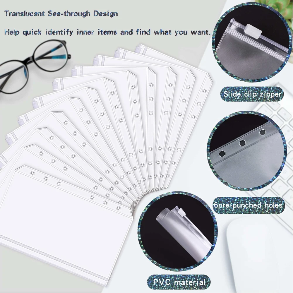 A6 예산 플래너 바인더(지퍼 봉투 포함) 예산 편성용 현금 봉투, A6 현금 예..