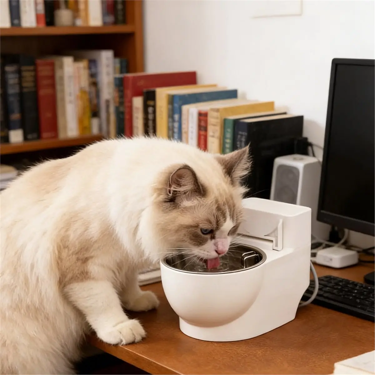 강아지와 고양이 화장실 물통 애완동물 물통 고양이와 강아지 물그릇 화장실형 고양이 물그릇