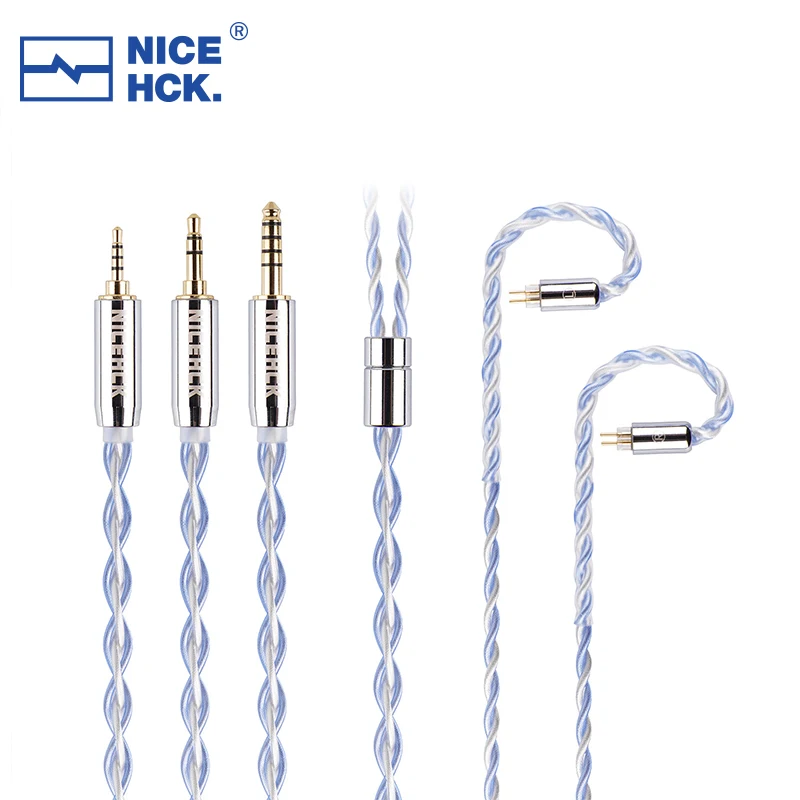 yoshigi NICEHCK HCK HK8 2.5mmケーブル付き Nicehck-銀メッキミックスイヤホンケーブル、8コア、3.5mm、2.5