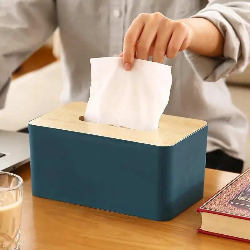 Minimalist Wooden Cover Desktop, Home Tissue Box, Storage, Paper Drawer, Car Gift 2
