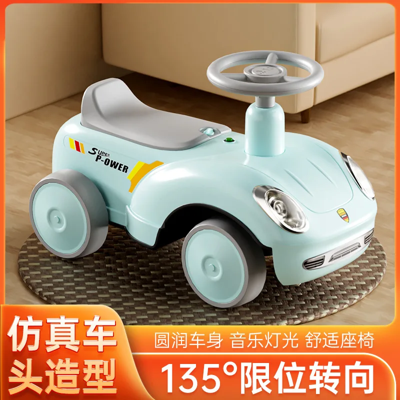 Children's Slide Car New Car Baby Scooter Toy Music Light Smooth Driving Anti Rollover Balance