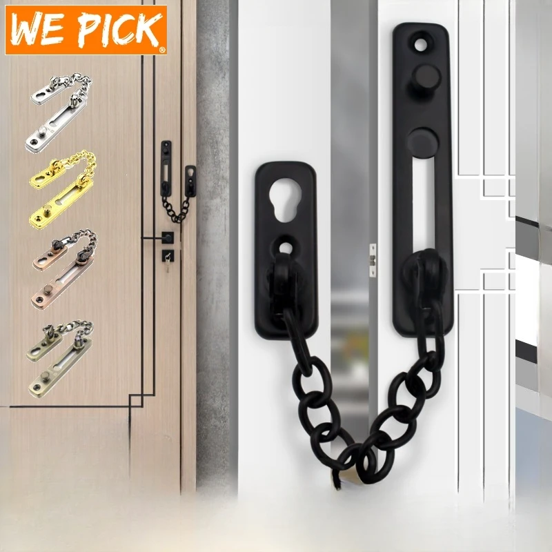 Gate Lock Alise Chain Door Guard Lock,Black Door Chain Locks Child