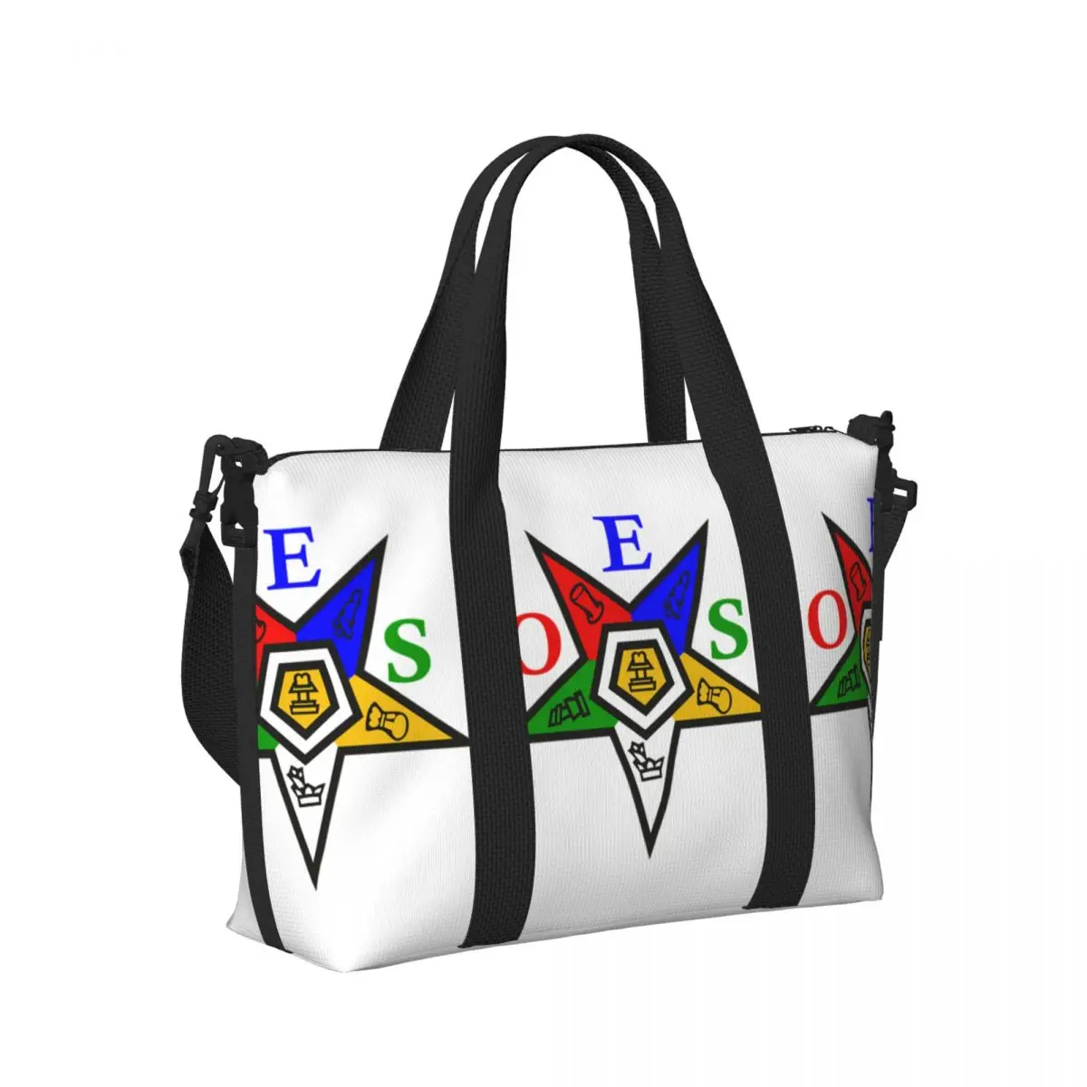 Order Of The Eastern Star OES Groceries Tote Shopping Bags Women Large Capacity Beach Gym Travel Bags