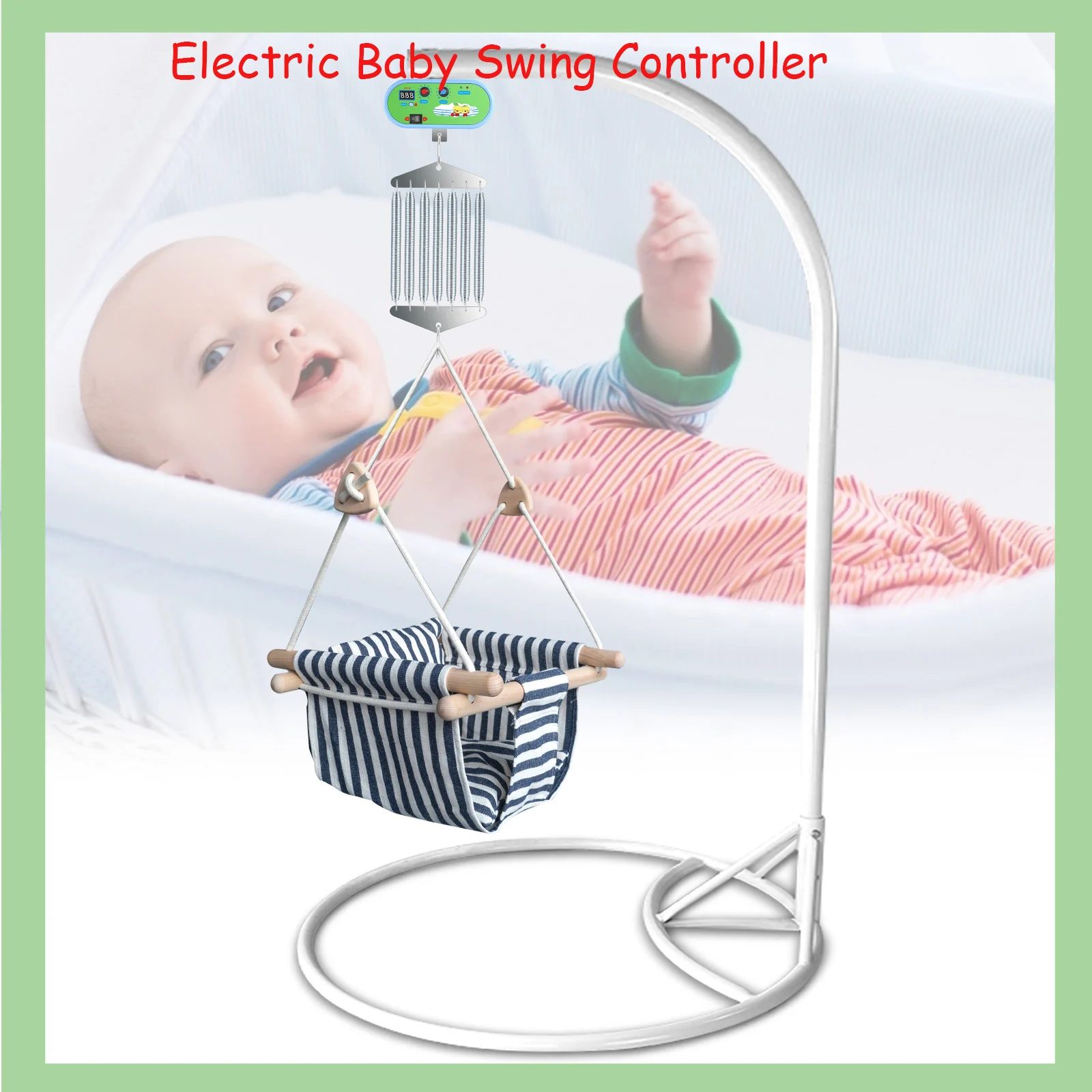 confronelectric-berceau-pour-bebe-minuterie-reglable-ressort-oscillant-jusqu'a-19-kg